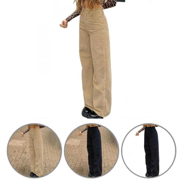 women's pants & capris skin-friendly classic ribbed wide leg women trousers breathable casual pockets ladies clothing, Black;white
women's pants & capris skin-friendly classic ribbed wide leg women trousers breathable casual pockets ladies clothing, Black;white