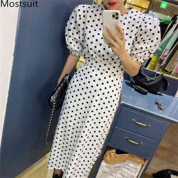 korean vintage dot printed two piece sets women puff sleeve + long pencil skirt suits fashion elegant 2 pcs 210513, White
korean vintage dot printed two piece sets women puff sleeve + long pencil skirt suits fashion elegant 2 pcs 210513, White