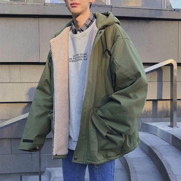 men's jackets winter cargo jacket korean casual fashion loose lamb wool men streetwear retro windproof cotton, Black;brown
men's jackets winter cargo jacket korean casual fashion loose lamb wool men streetwear retro windproof cotton, Black;brown