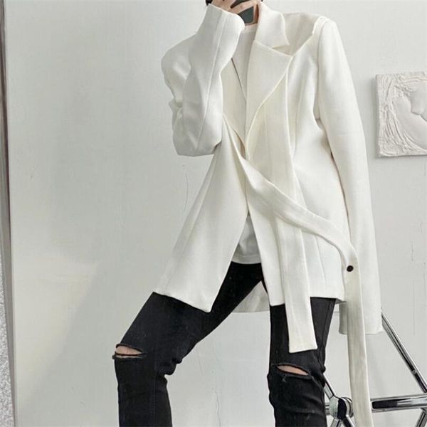 men's suits & blazers japan streetwear black white blazer 2021 spring wear asymmetric ribbon design long sleeve suit coat top, White;black
men's suits & blazers japan streetwear black white blazer 2021 spring wear asymmetric ribbon design long sleeve suit coat top, White;black