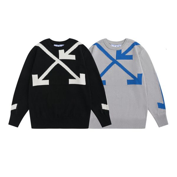 correct version 2021 autumn winter new fashion brand off style front rear cross arrstyle men's women's knitted sweater, White;black
correct version 2021 autumn winter new fashion brand off style front rear cross arrstyle men's women's knitted sweater, White;black