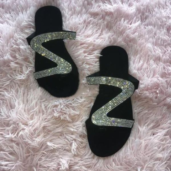 women slippers flip flops summer crystal diamond bling beach slides sandals casual shoes slip on slipper, Black
women slippers flip flops summer crystal diamond bling beach slides sandals casual shoes slip on slipper, Black