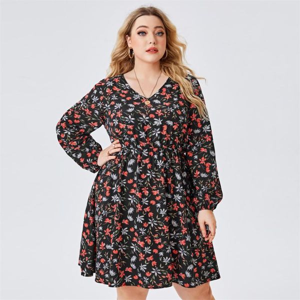casual dresses women plus size all over floral printed dress side zipper slim v neck long sleeve defined waist large chiffon midi dressed, Black;gray
casual dresses women plus size all over floral printed dress side zipper slim v neck long sleeve defined waist large chiffon midi dressed, Black;gray