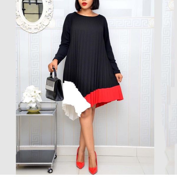 casual dresses pleated for women 2021 plus size african patchwork loose full sleeve elegant office work vestidos mujer dress ol, Black;gray
casual dresses pleated for women 2021 plus size african patchwork loose full sleeve elegant office work vestidos mujer dress ol, Black;gray