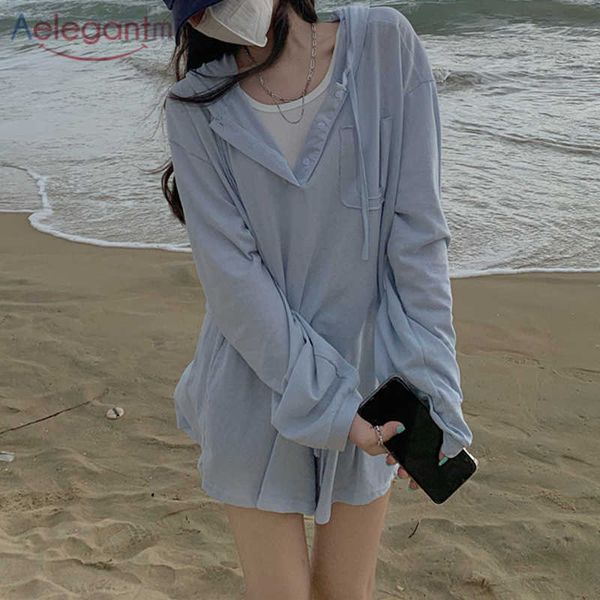 aelegantmis women 2 piece sets solid hooded full sleeve loose shirts elastic high waist wide leg shorts cozy korean sport suit 210607, White
aelegantmis women 2 piece sets solid hooded full sleeve loose shirts elastic high waist wide leg shorts cozy korean sport suit 210607, White