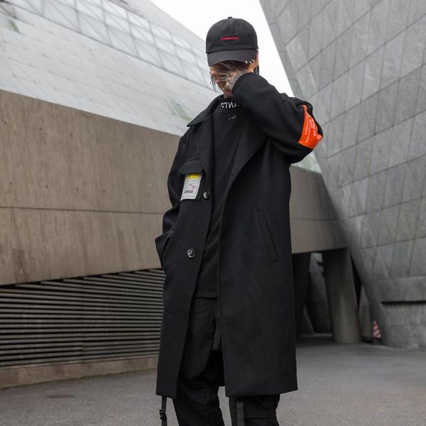 men's trench coats punk rock long woolen coat men black loose autumn winter, Tan;black
men's trench coats punk rock long woolen coat men black loose autumn winter, Tan;black