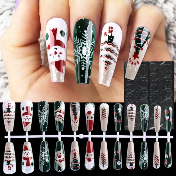 false nails 24pcs with glue christmas design press on nail long coffin snowman stickers full cover tips manicure decor gl1934, Red;gold
false nails 24pcs with glue christmas design press on nail long coffin snowman stickers full cover tips manicure decor gl1934, Red;gold