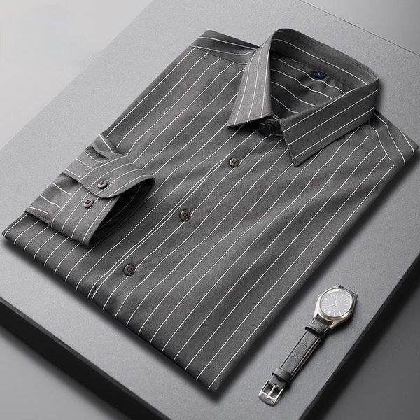 men's casual shirts 2021 spring summer plus size 4xl fashion striped long sleeve shirt silk men clothes a152, White;black
men's casual shirts 2021 spring summer plus size 4xl fashion striped long sleeve shirt silk men clothes a152, White;black