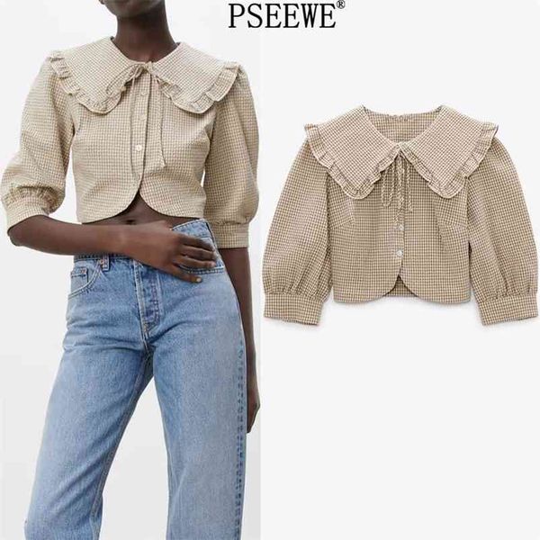 textured plaid crop summer female ruffle puff sleeve chic woman blouse bow tied button up cute women 210519, White
textured plaid crop summer female ruffle puff sleeve chic woman blouse bow tied button up cute women 210519, White