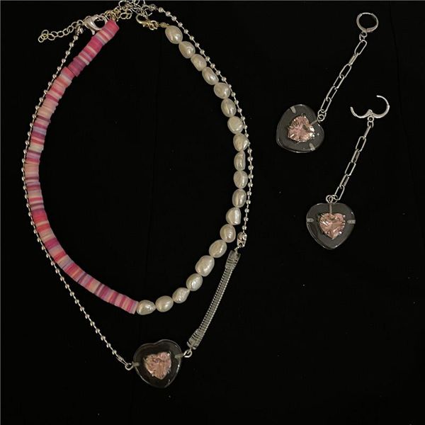 earrings & necklace origin summer asymmetric love heart beaded freshwater pearl chokers for women arcylic metallic chain jewelry, Silver
earrings & necklace origin summer asymmetric love heart beaded freshwater pearl chokers for women arcylic metallic chain jewelry, Silver