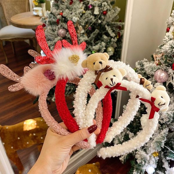hair accessories winter children cute bear deer bow christmas headband hairpins girls lovely ball bands kids hairbands, Slivery;white
hair accessories winter children cute bear deer bow christmas headband hairpins girls lovely ball bands kids hairbands, Slivery;white