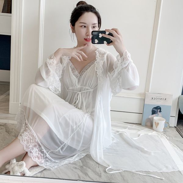 pyjamas retro lace women robe set v-neck nightdress cardigan twinset sleepwear a90o, Black;white
pyjamas retro lace women robe set v-neck nightdress cardigan twinset sleepwear a90o, Black;white