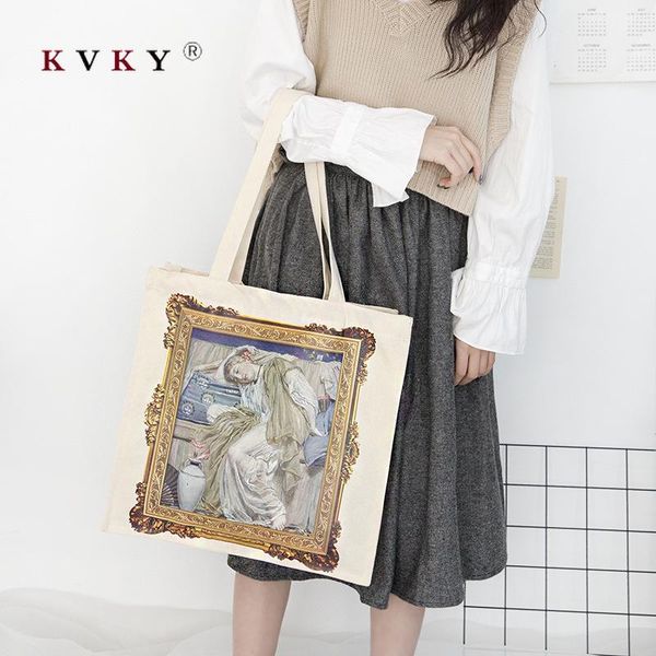 shopping bags ladies large capacity bag canvas tote shoulder oil painting pattern printing reusable eco
shopping bags ladies large capacity bag canvas tote shoulder oil painting pattern printing reusable eco