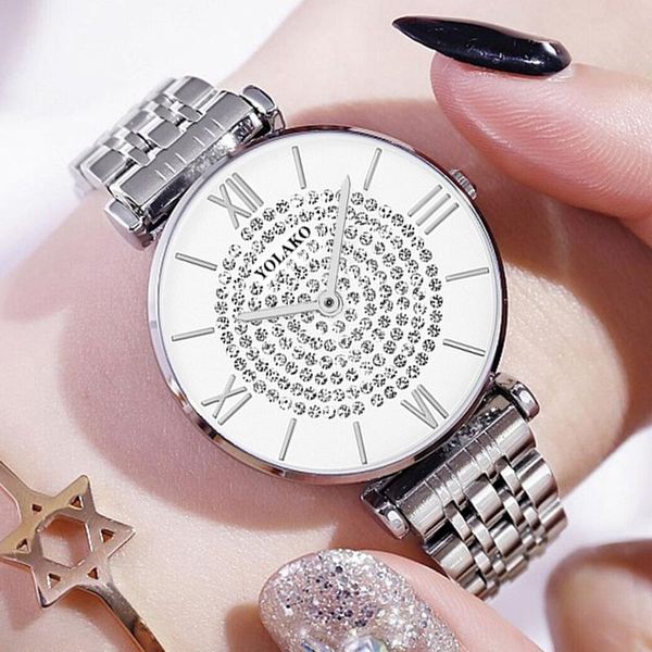 wristwatches 2021 ladies watches luxury diamond women silver stainless steel quartz relogio feminino, Slivery;brown
wristwatches 2021 ladies watches luxury diamond women silver stainless steel quartz relogio feminino, Slivery;brown