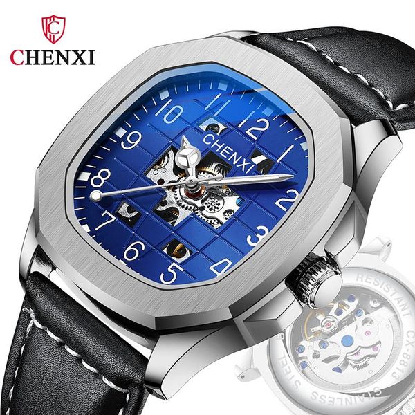 wristwatches chenxi fashion casual men's watches leather band mechanical grenade hollow design for man square watch luminous, Slivery;brown
wristwatches chenxi fashion casual men's watches leather band mechanical grenade hollow design for man square watch luminous, Slivery;brown