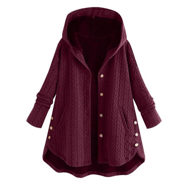 women's jackets plus size casual coat women winter long sleeve button pockets hooded solid color fleece 40#, Black;brown
women's jackets plus size casual coat women winter long sleeve button pockets hooded solid color fleece 40#, Black;brown
