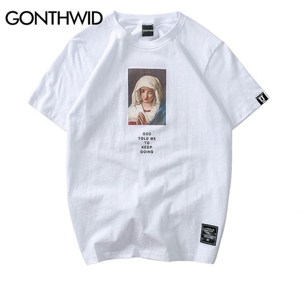 gonthwid men's virgin mary printed short sleeve t shirts summer casual cotton hip hopo tees fashion streetwear tshirts 210409, White;black
gonthwid men's virgin mary printed short sleeve t shirts summer casual cotton hip hopo tees fashion streetwear tshirts 210409, White;black