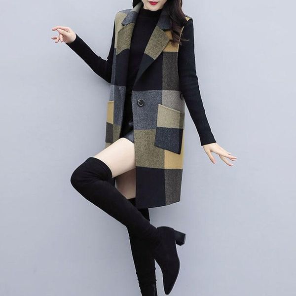 women's vests 2021 spring autumn woolen vest women long outerwear elegant waistcoat overcoat fashion jacket loose coat female, Black;white
women's vests 2021 spring autumn woolen vest women long outerwear elegant waistcoat overcoat fashion jacket loose coat female, Black;white