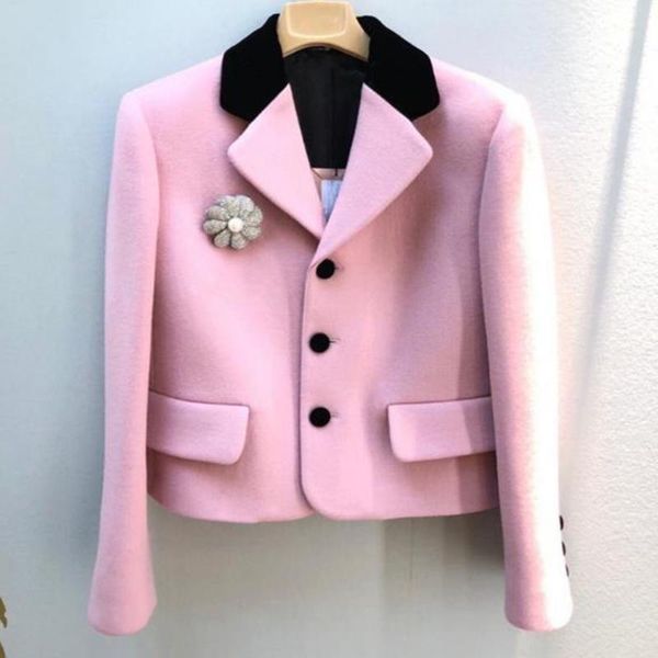 women's jackets french style winter small fragrance short woolen jacket women pink single breasted slim outwear, Black;brown
women's jackets french style winter small fragrance short woolen jacket women pink single breasted slim outwear, Black;brown
