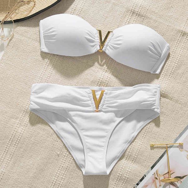 swimwear white push up woman swimsuit 2021 new summer beach bikini set solid swimming suit for women bandeau bathing, White;black
swimwear white push up woman swimsuit 2021 new summer beach bikini set solid swimming suit for women bandeau bathing, White;black