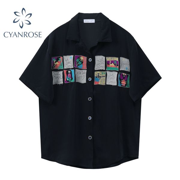 boyfriend blouses and shirts for woman streetwear fashion short sleeve oversized cardigan lapel black harajuku ins blusas 210417, White
boyfriend blouses and shirts for woman streetwear fashion short sleeve oversized cardigan lapel black harajuku ins blusas 210417, White