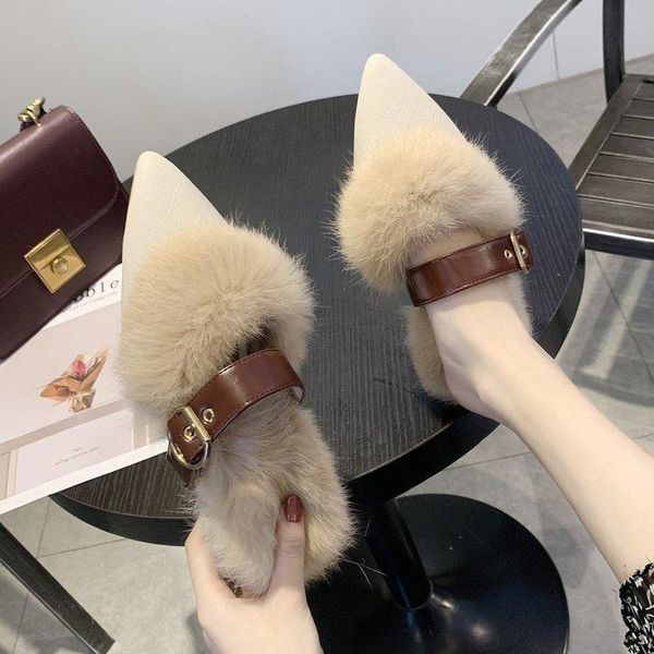 designer luxury autumn products half slippers women pointed hairy shoes thick heel lazy mid, Black
designer luxury autumn products half slippers women pointed hairy shoes thick heel lazy mid, Black