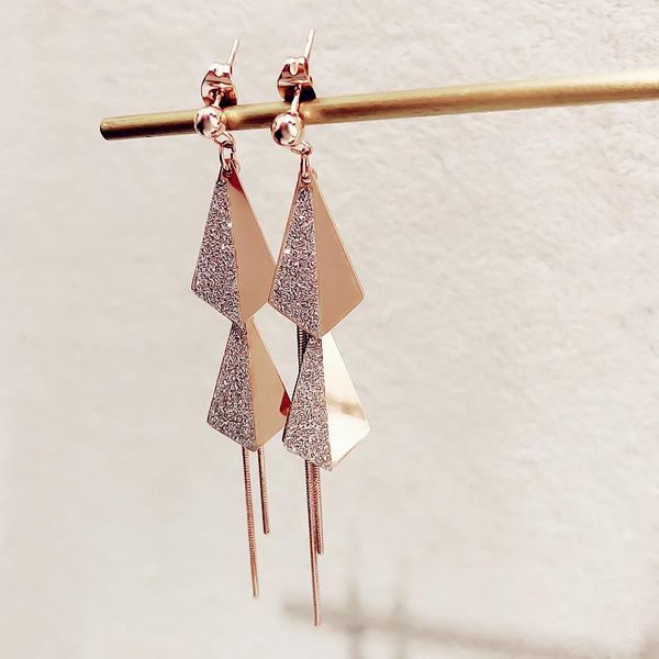 korean simple triangle long tassel earrings female net red goddess temperament wild earring jewelry stud, Golden;silver
korean simple triangle long tassel earrings female net red goddess temperament wild earring jewelry stud, Golden;silver