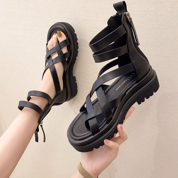 sandals 2021 brand women's platform gladiator ladies black leather shoes woman chunky high heels summer
sandals 2021 brand women's platform gladiator ladies black leather shoes woman chunky high heels summer