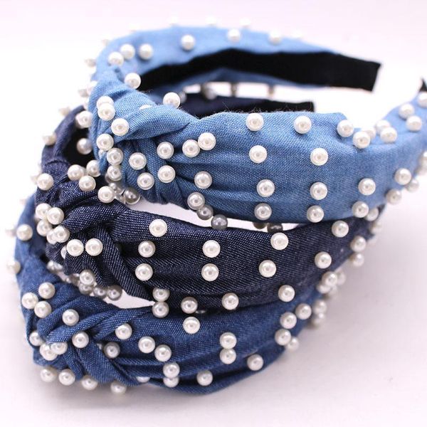 bohemian vintage denim center knot wide hairband with pearl knotted hair accessories1
bohemian vintage denim center knot wide hairband with pearl knotted hair accessories1