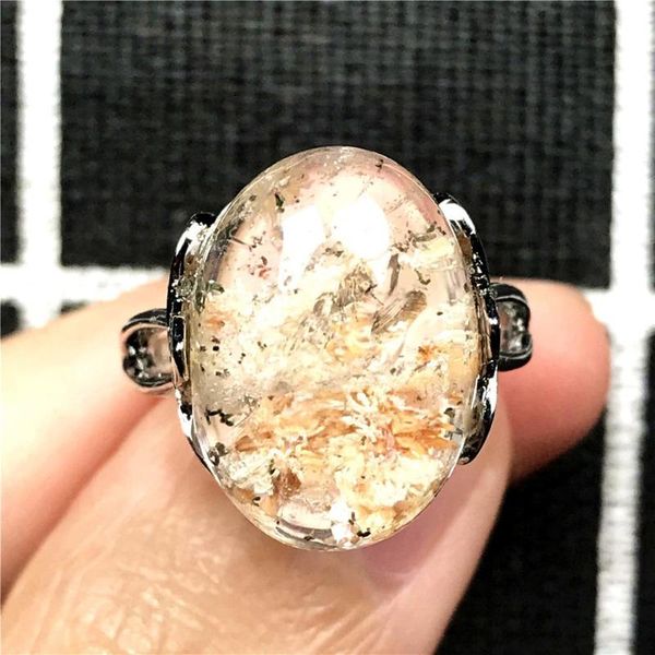 cluster rings natural ghost phantom quartz stone ring for woman man crystal 17x14mm oval beads garden silver adjustable jewelry, Golden;silver
cluster rings natural ghost phantom quartz stone ring for woman man crystal 17x14mm oval beads garden silver adjustable jewelry, Golden;silver