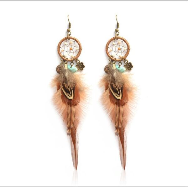 cross-border supply europe and the united states fashion circle earrings female feather accessories long dream catcher ea dangle & chandelie, Silver
cross-border supply europe and the united states fashion circle earrings female feather accessories long dream catcher ea dangle & chandelie, Silver