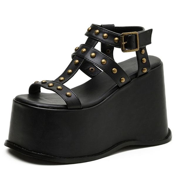 sandals brand cool rivets fashion high heels black gothic style girls cosplay chunky platform shoes woman summer wedges
sandals brand cool rivets fashion high heels black gothic style girls cosplay chunky platform shoes woman summer wedges