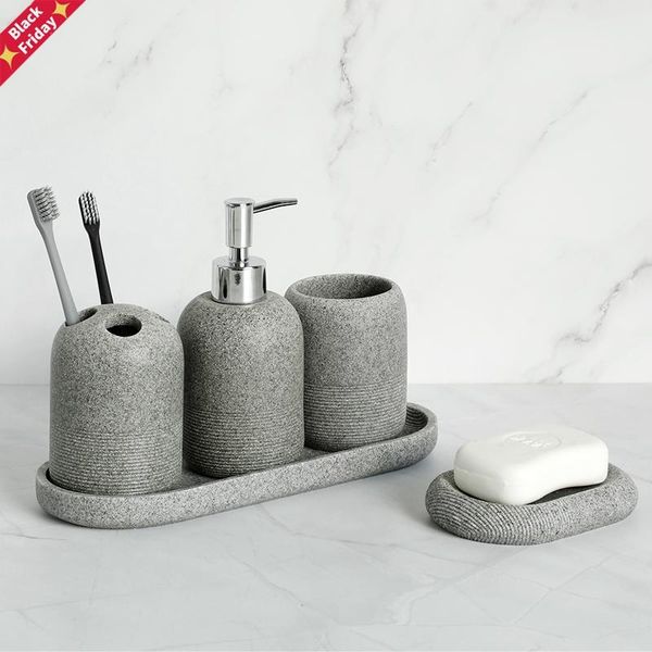 4/5/6 pieces bathroom accessory set resin soap dispenser rock toothbrush holder tumbler tray dish decoratio bath
4/5/6 pieces bathroom accessory set resin soap dispenser rock toothbrush holder tumbler tray dish decoratio bath