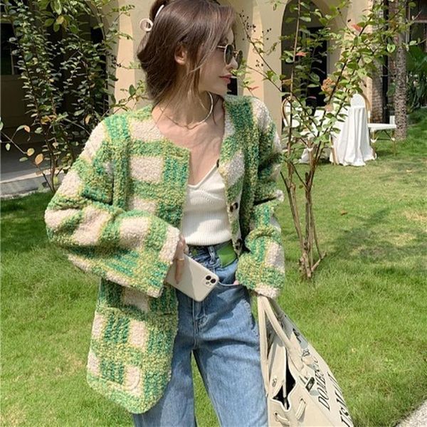 women's fur & faux lamb wool coat autumn and winter style thickened warmth loose mid-length plaid korean cardigan jacket women trendy, Black
women's fur & faux lamb wool coat autumn and winter style thickened warmth loose mid-length plaid korean cardigan jacket women trendy, Black