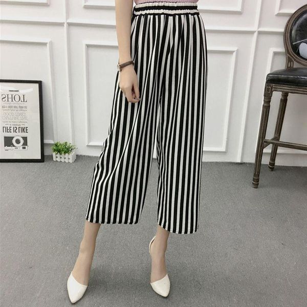 women summer wide leg pants casual loose high elastic waist harem belt striped elasticated trousers women's & capris, Black;white
women summer wide leg pants casual loose high elastic waist harem belt striped elasticated trousers women's & capris, Black;white