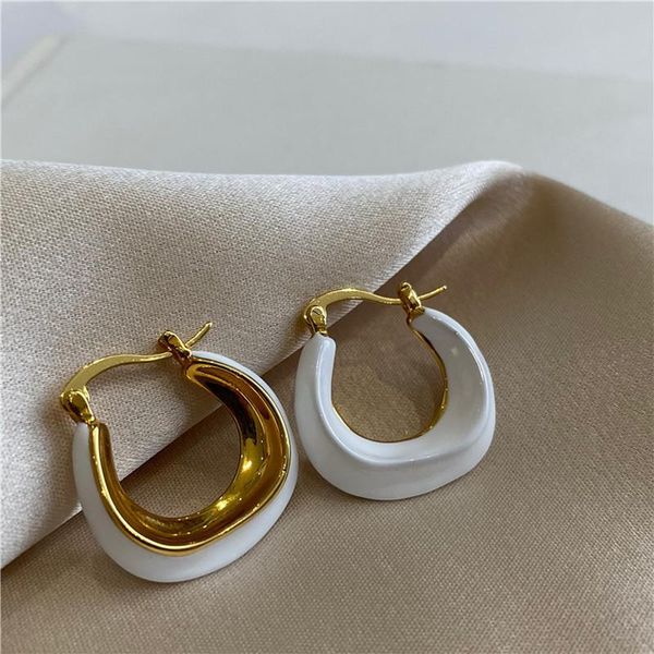 hoop & huggie allme trendy enamel white colour irregular round earrings for women ladies big hollow circle alloy accessories, Golden;silver
hoop & huggie allme trendy enamel white colour irregular round earrings for women ladies big hollow circle alloy accessories, Golden;silver