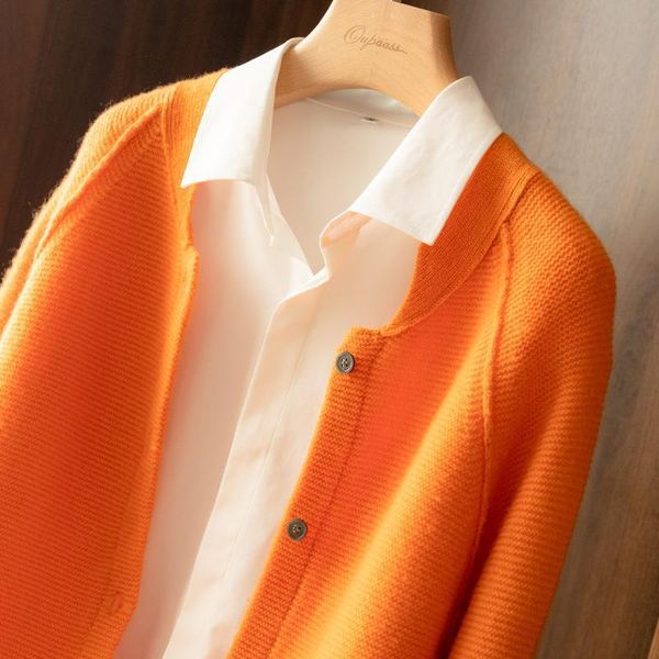 women's knits & tees 2021 french style autumn and winter round neck cardigan women 's loose cotton orange sweater comfortable buck, White
women's knits & tees 2021 french style autumn and winter round neck cardigan women 's loose cotton orange sweater comfortable buck, White