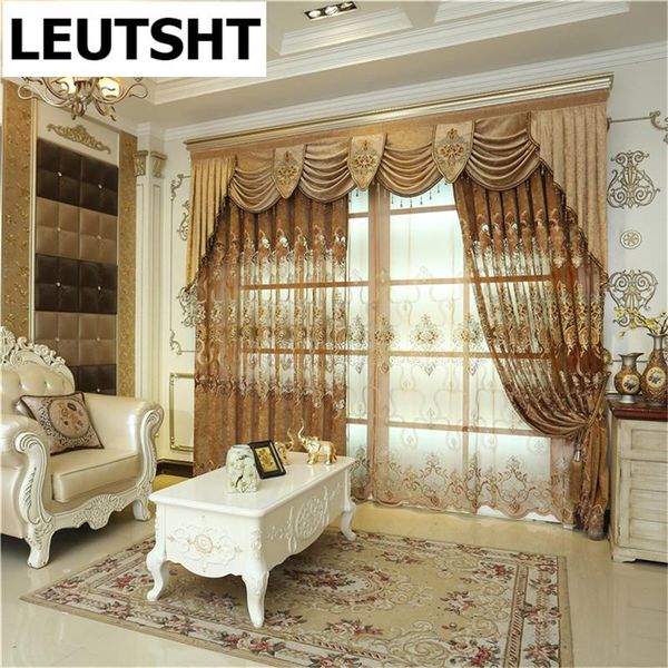 luxury european cashmere chenille brown embroidered curtains for living room with high-grade voile curtain bedroom/kitchen & drapes
luxury european cashmere chenille brown embroidered curtains for living room with high-grade voile curtain bedroom/kitchen & drapes