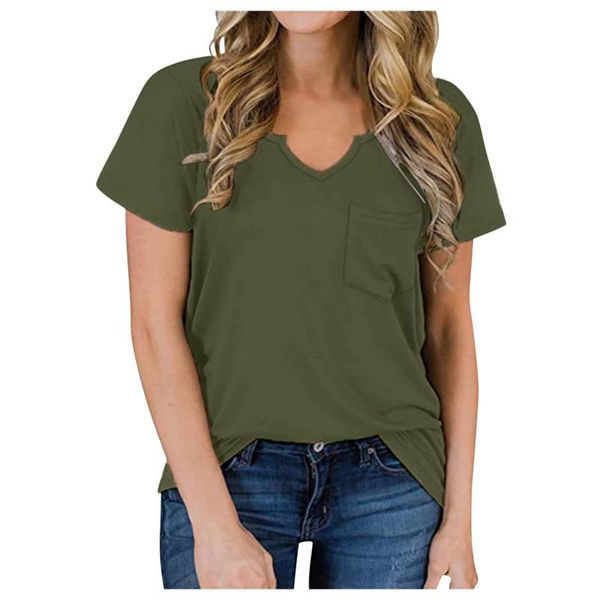 women's t-shirt fashion all match v neck short sleeve t shirts summer arrivals plus size bottoming casual loose with pocket #t1g, White
women's t-shirt fashion all match v neck short sleeve t shirts summer arrivals plus size bottoming casual loose with pocket #t1g, White