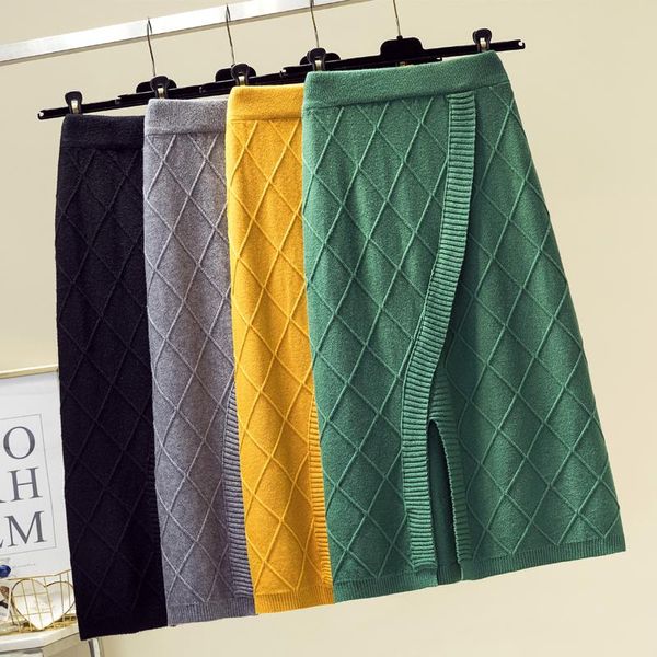 skirts winter women's skirt woolen knitting a line rhombus midi split high waist large elasticity, Black
skirts winter women's skirt woolen knitting a line rhombus midi split high waist large elasticity, Black