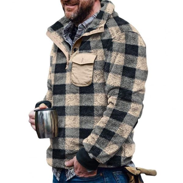 men's hoodies & sweatshirts men sweatshirt plaid long sleeve thicken pullover loose oversized all match winter for daily wear, Black
men's hoodies & sweatshirts men sweatshirt plaid long sleeve thicken pullover loose oversized all match winter for daily wear, Black