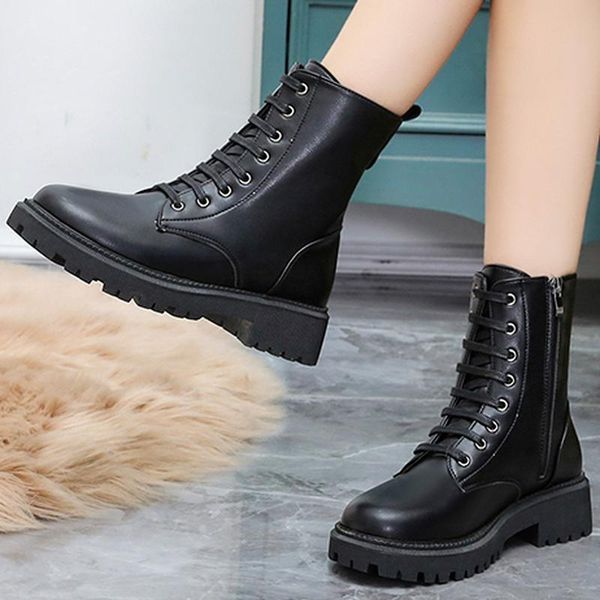boots round head square heel women's motorcycle 2021 autumn fashion chunky platform lace-up zipper casual, Black
boots round head square heel women's motorcycle 2021 autumn fashion chunky platform lace-up zipper casual, Black