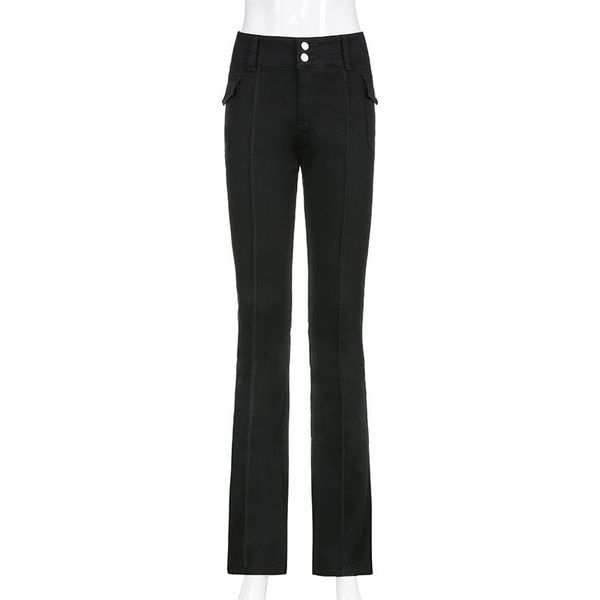 women's pants & capris 2021 slim low waist flare pockets solid for women and girls est autumn harajuku hight quality black trousers, Black;white
women's pants & capris 2021 slim low waist flare pockets solid for women and girls est autumn harajuku hight quality black trousers, Black;white