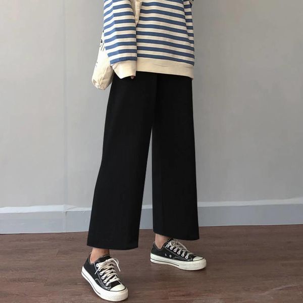women's pants & capris cusual womenwide leg harajuku style high waist student korean thin and trend wide, Black;white
women's pants & capris cusual womenwide leg harajuku style high waist student korean thin and trend wide, Black;white
