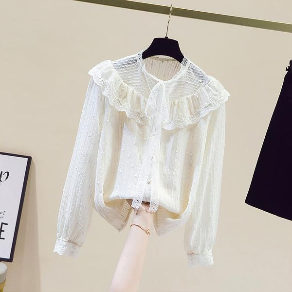 women's blouses & shirts vanovich french sweet and western fashion design temperament lace shirt 2021 autumn women, White
women's blouses & shirts vanovich french sweet and western fashion design temperament lace shirt 2021 autumn women, White