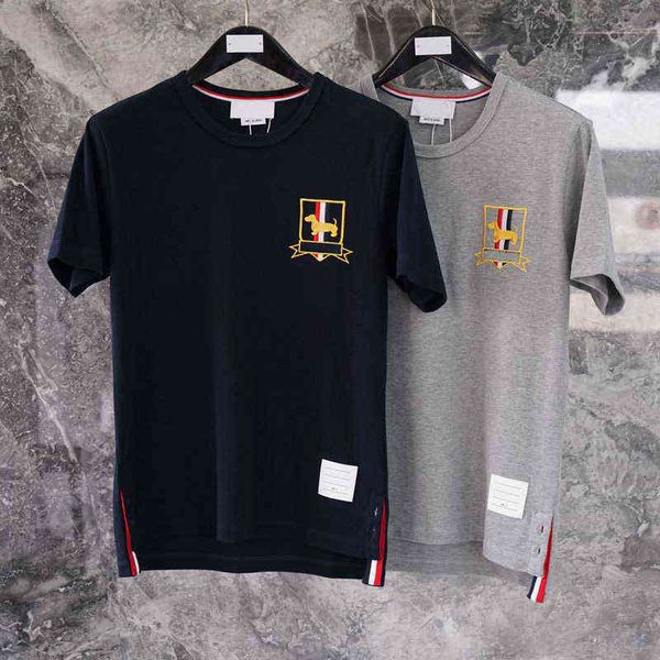 tb thom buluo fashion t shirt neck collar puppy embroidery short sleeved t-shirt men women cotton couple summer clothing, White;black
tb thom buluo fashion t shirt neck collar puppy embroidery short sleeved t-shirt men women cotton couple summer clothing, White;black