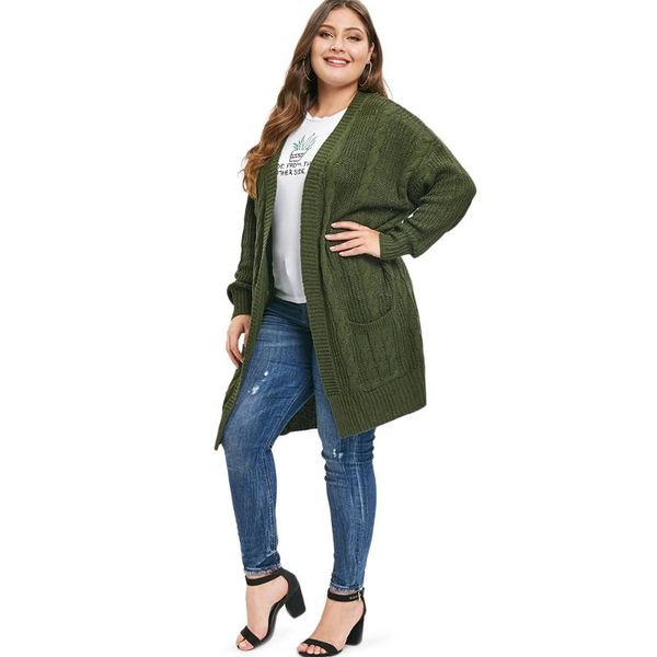 women's sweaters langstar autumn winter women plus size casual loose knitting cardigan pocket solid outerwear female sweater pull femme, White;black
women's sweaters langstar autumn winter women plus size casual loose knitting cardigan pocket solid outerwear female sweater pull femme, White;black