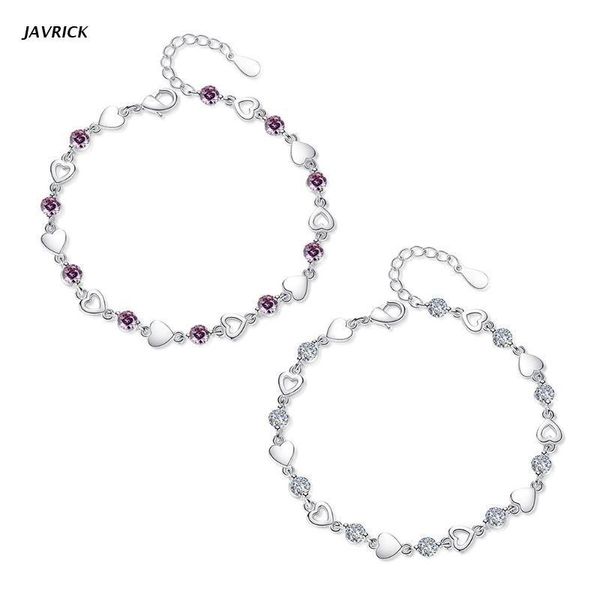 link, chain crystal heart bracelet 925 sterling silver charm wristband women jewellery gift, Black
link, chain crystal heart bracelet 925 sterling silver charm wristband women jewellery gift, Black