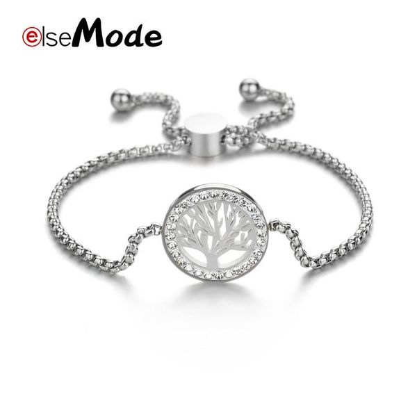 link, chain elsemode zircon tree of life adjustable bracelet stainless charm bangles for women girl jewelry gift, Black
link, chain elsemode zircon tree of life adjustable bracelet stainless charm bangles for women girl jewelry gift, Black