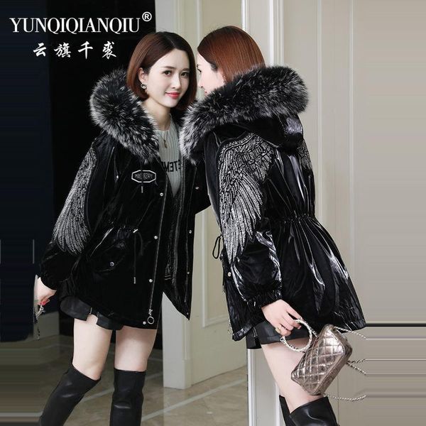 women's fur & faux shiny rhinestones sent to overcome the female 2021 removable one bladder haining winter young model, Black
women's fur & faux shiny rhinestones sent to overcome the female 2021 removable one bladder haining winter young model, Black
